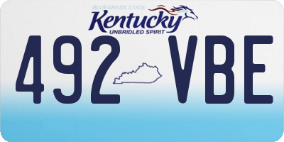 KY license plate 492VBE