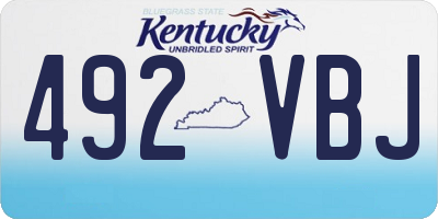KY license plate 492VBJ