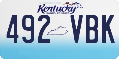 KY license plate 492VBK
