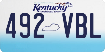 KY license plate 492VBL