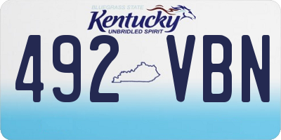 KY license plate 492VBN