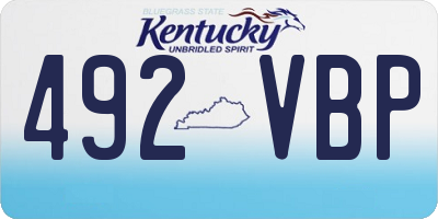 KY license plate 492VBP