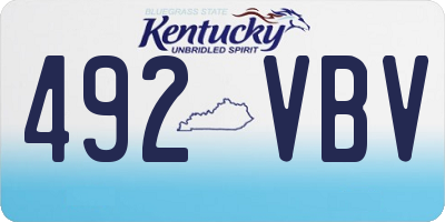 KY license plate 492VBV