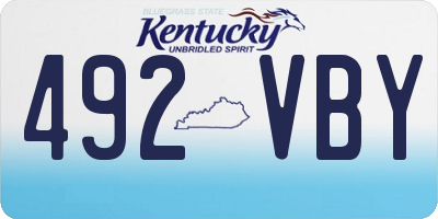 KY license plate 492VBY