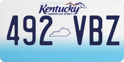 KY license plate 492VBZ