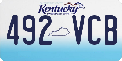 KY license plate 492VCB