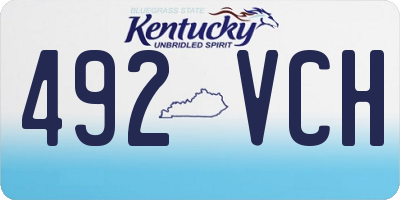 KY license plate 492VCH