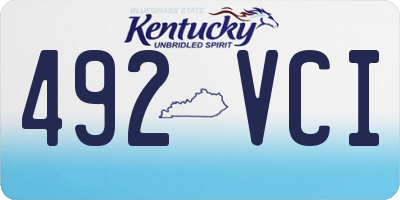 KY license plate 492VCI