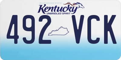 KY license plate 492VCK