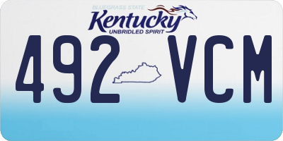 KY license plate 492VCM