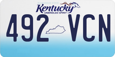 KY license plate 492VCN