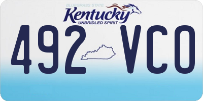 KY license plate 492VCO