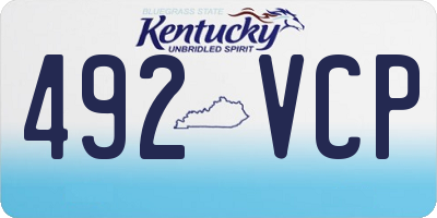 KY license plate 492VCP