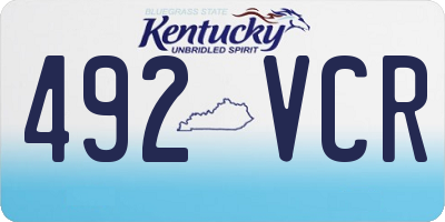 KY license plate 492VCR