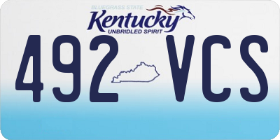 KY license plate 492VCS