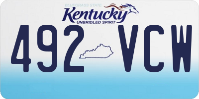 KY license plate 492VCW