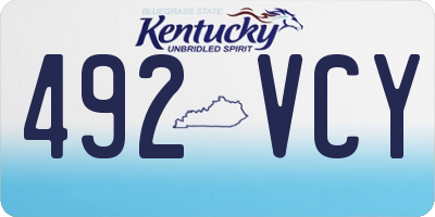 KY license plate 492VCY