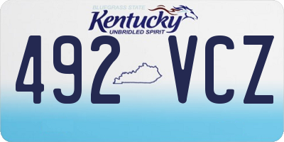KY license plate 492VCZ