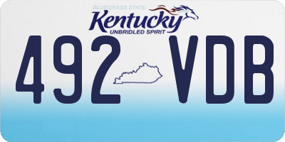 KY license plate 492VDB