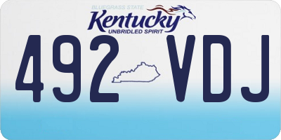 KY license plate 492VDJ