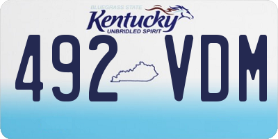KY license plate 492VDM