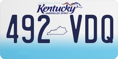 KY license plate 492VDQ
