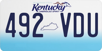 KY license plate 492VDU
