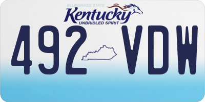 KY license plate 492VDW