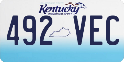 KY license plate 492VEC