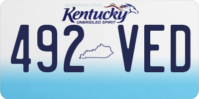 KY license plate 492VED