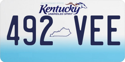 KY license plate 492VEE