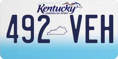 KY license plate 492VEH
