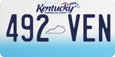KY license plate 492VEN