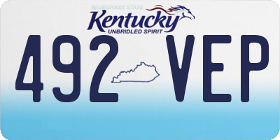 KY license plate 492VEP