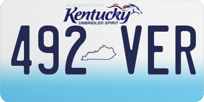 KY license plate 492VER