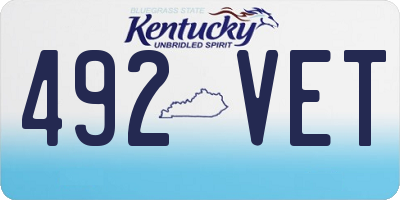 KY license plate 492VET