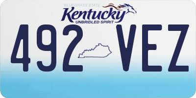 KY license plate 492VEZ