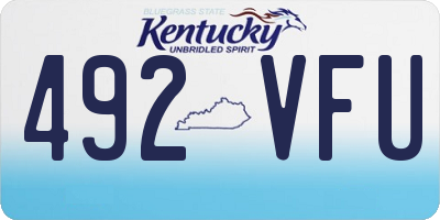 KY license plate 492VFU
