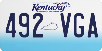 KY license plate 492VGA
