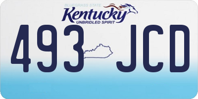 KY license plate 493JCD