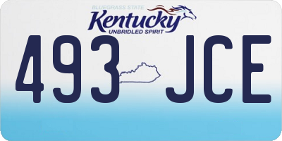 KY license plate 493JCE