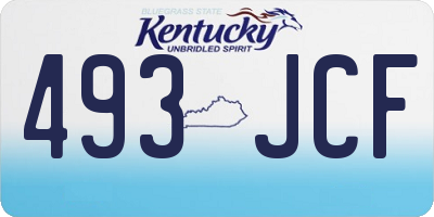 KY license plate 493JCF