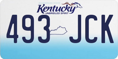 KY license plate 493JCK