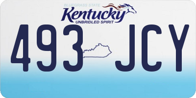 KY license plate 493JCY