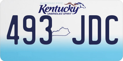KY license plate 493JDC