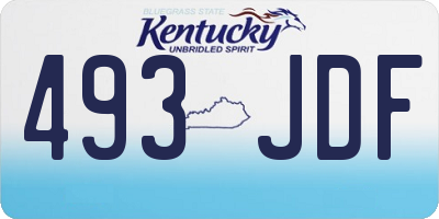 KY license plate 493JDF