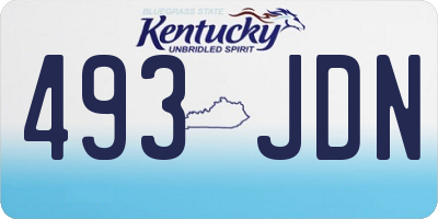 KY license plate 493JDN