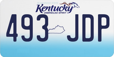 KY license plate 493JDP