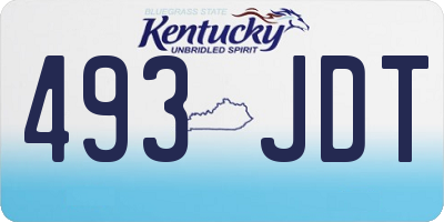 KY license plate 493JDT