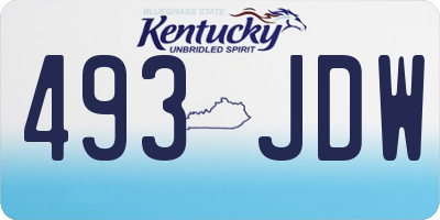 KY license plate 493JDW